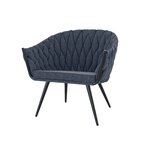 Fauteuil Akante NEPTUNE bleu marine vue de 3/4