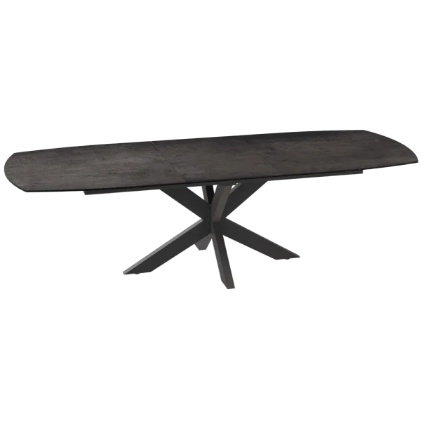 Table de repas en céramique effet acier avec rallonge (200-260 cm), PHOENIX d'Akante