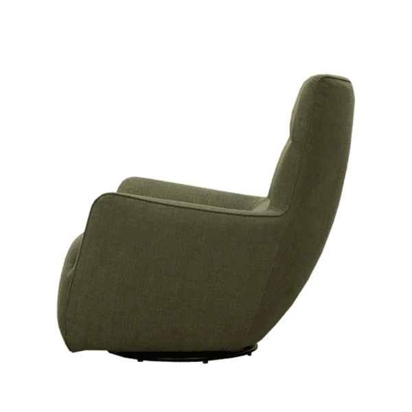 Fauteuil pivotant DUNE revêtement tissu Sandstone, couleur Tea, vue de côté