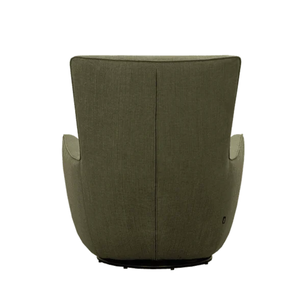 Fauteuil pivotant DUNE revêtement tissu Sandstone, couleur Tea, vue de dos