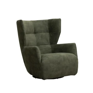 Fauteuil pivotant OASIS vue de 3/4, revêtement tissu ADORE de couleur Hunter