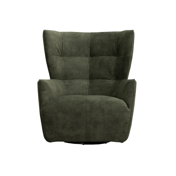 Fauteuil pivotant OASIS vue de face, revêtement tissu ADORE de couleur Hunter