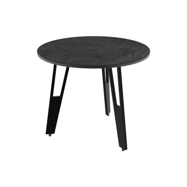 Table d'appoint TOSCA en céramique de couleur acier avec pieds ajourés (diamètre 40 cm, hauteur 33 cm)