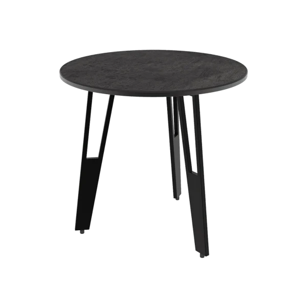 Table d'appoint TOSCA en céramique de couleur acier avec pieds ajourés (diamètre 40 cm, hauteur 38 cm)