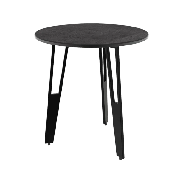 Table d'appoint TOSCA en céramique de couleur acier avec pieds ajourés (diamètre 40 cm, hauteur 43 cm)