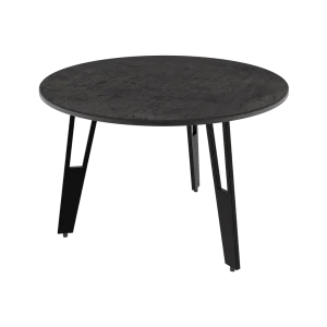 Table d'appoint en céramique de couleur acier avec pieds ajourés (diamètre 50 cm, hauteur 33 cm), TOSCA (marque Akante)