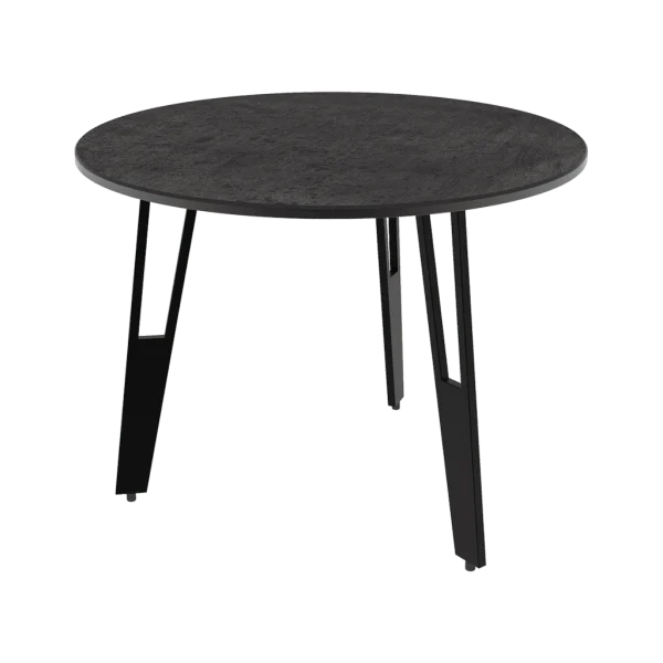 Table d'appoint en céramique de couleur acier avec pieds ajourés (diamètre 50 cm, hauteur 38 cm), TOSCA (marque Akante)