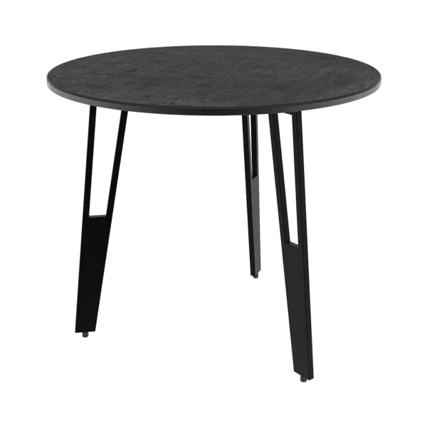 Table d'appoint en céramique de couleur acier avec pieds ajourés (diamètre 50 cm, hauteur 43 cm), TOSCA (marque Akante)