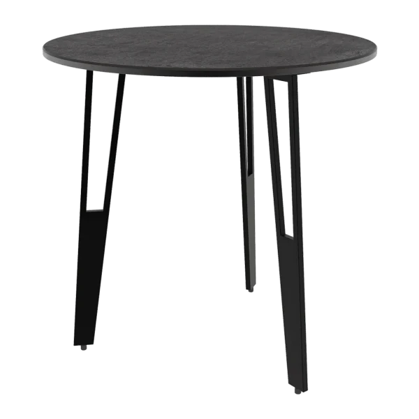 Table d'appoint en céramique de couleur acier avec pieds ajourés (diamètre 50 cm, hauteur 50 cm), TOSCA (marque Akante)