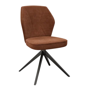 Chaise pivotante terracotta VIENNA (sans accoudoirs) d'Akante, vue de 3/4