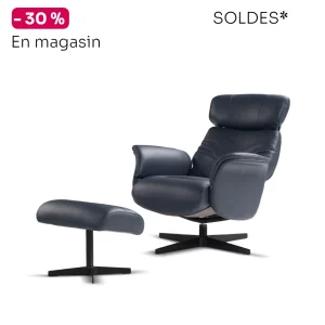 Fauteuil relax et repose-pieds Nicoletti LOVE, soldes d'hiver, remise de 30 % en magasin